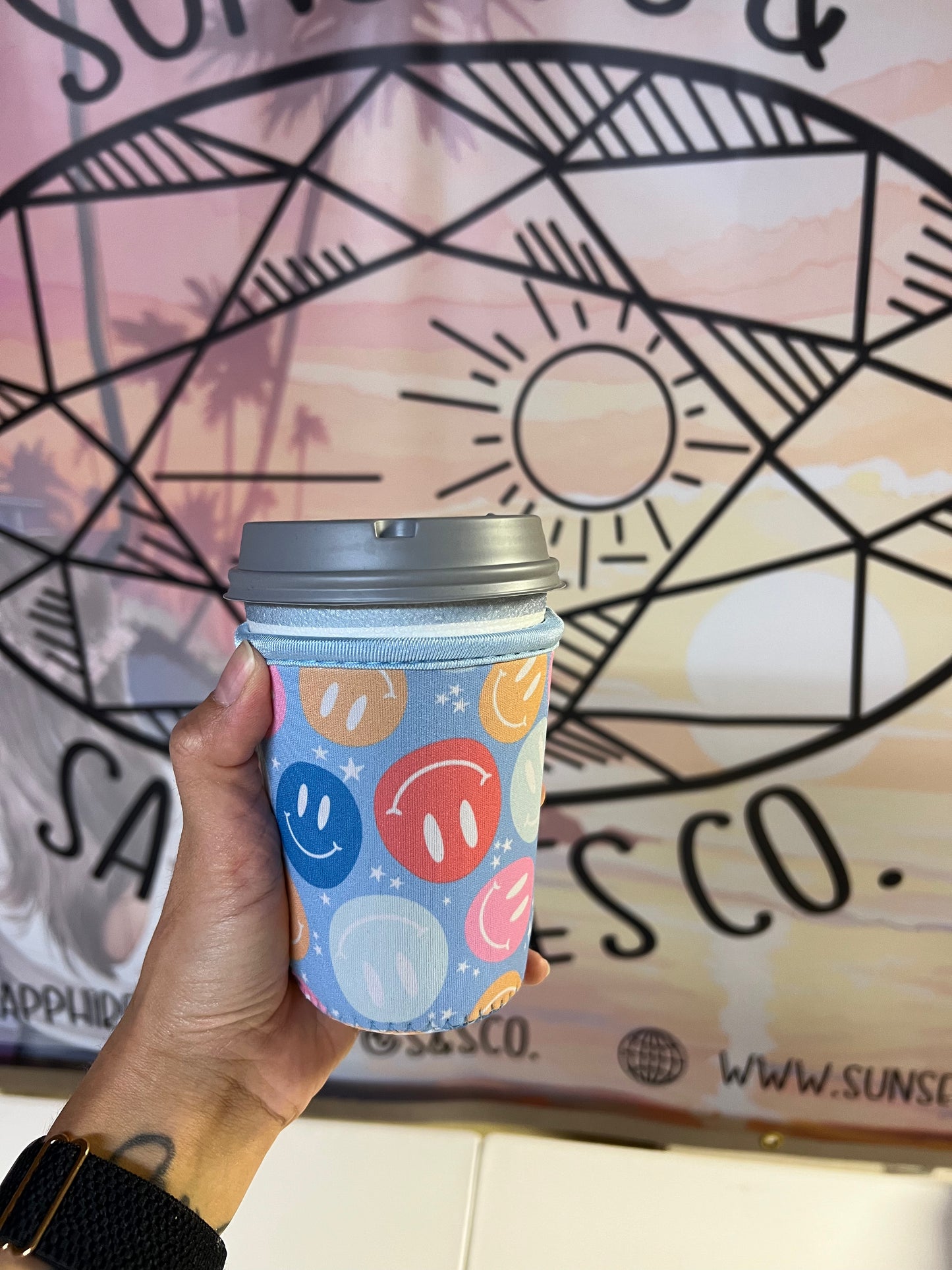 Retro Smiley Drink Sleeves
